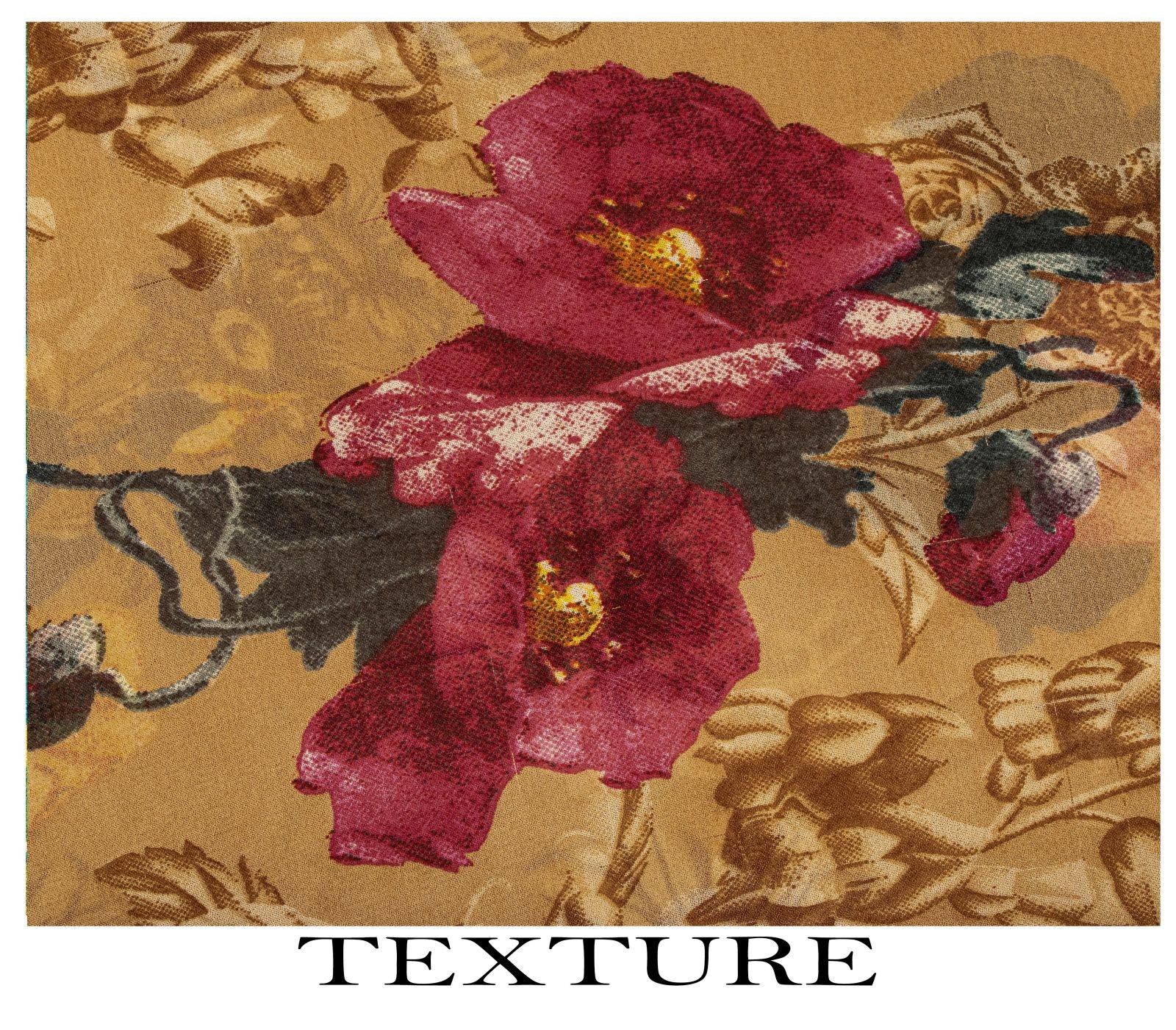 Sanskriti Vintage Saree Brown Georgette Digital Print Floral Sari 5 Yard Fabric