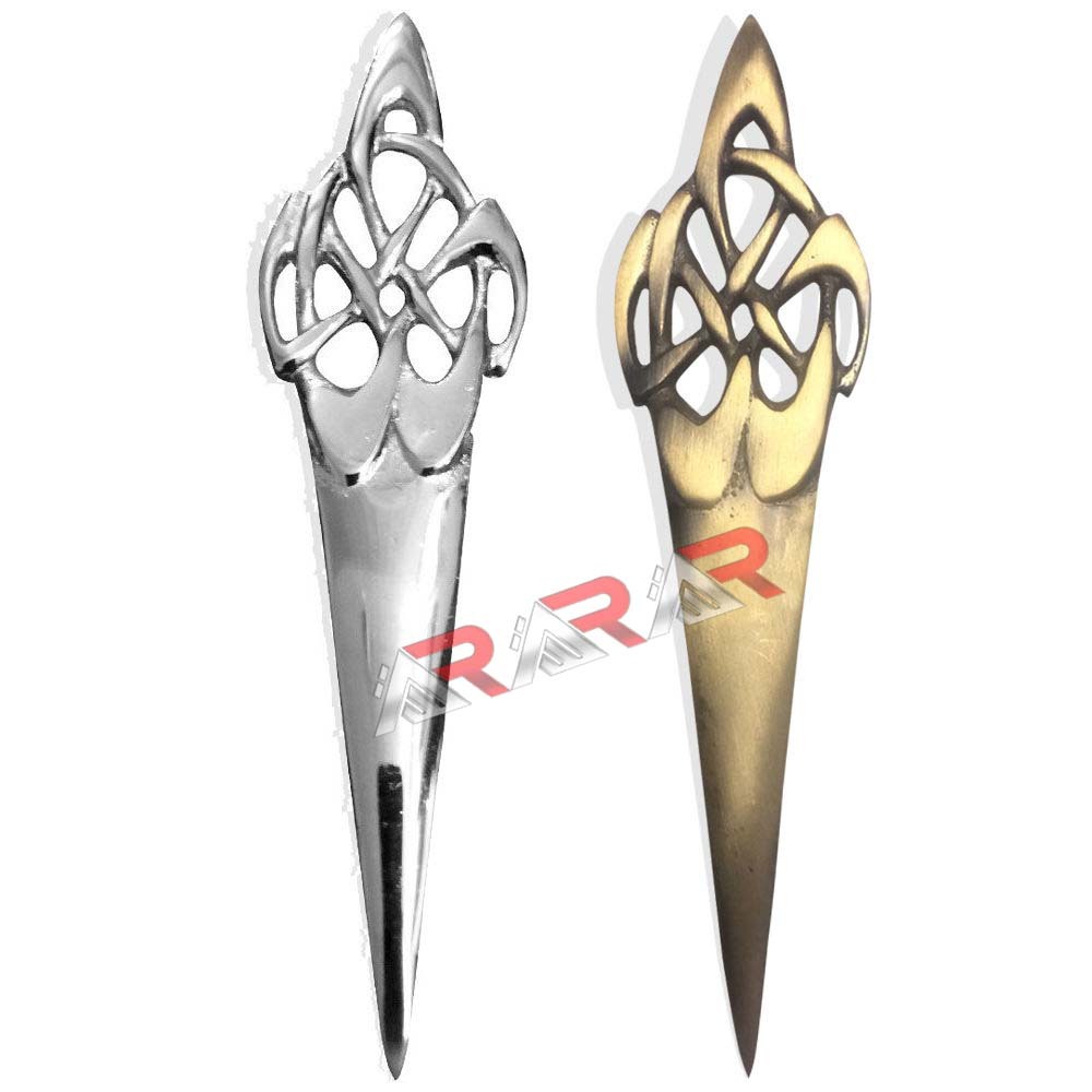 Scottish Kilt Pins Celtic Swirl Highland Kilts Pin Chrome Antique Finish 4″ AAR
