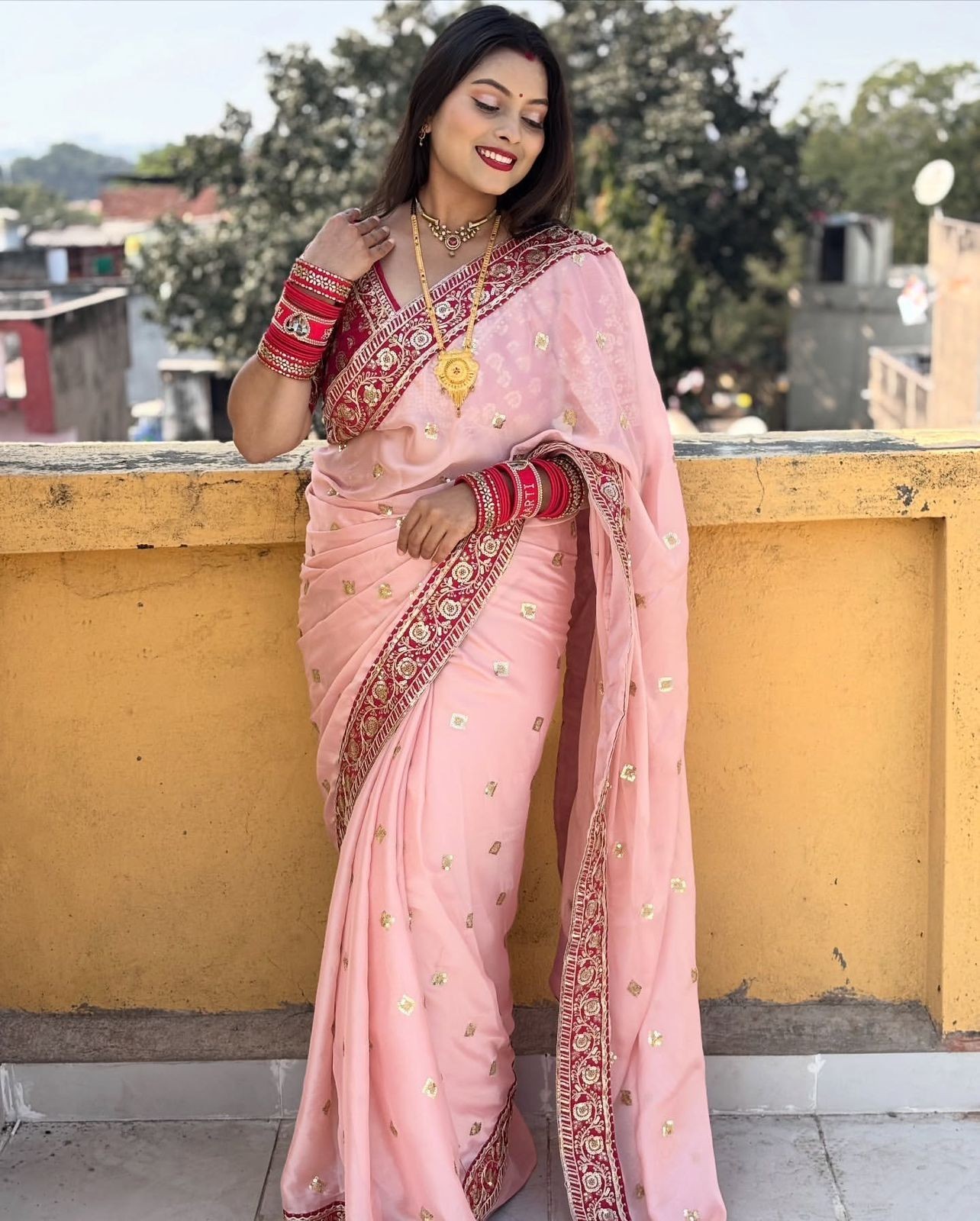 Indian Wedding Saree Soft Georgette Sequins Embroidery Designer Sari for Women