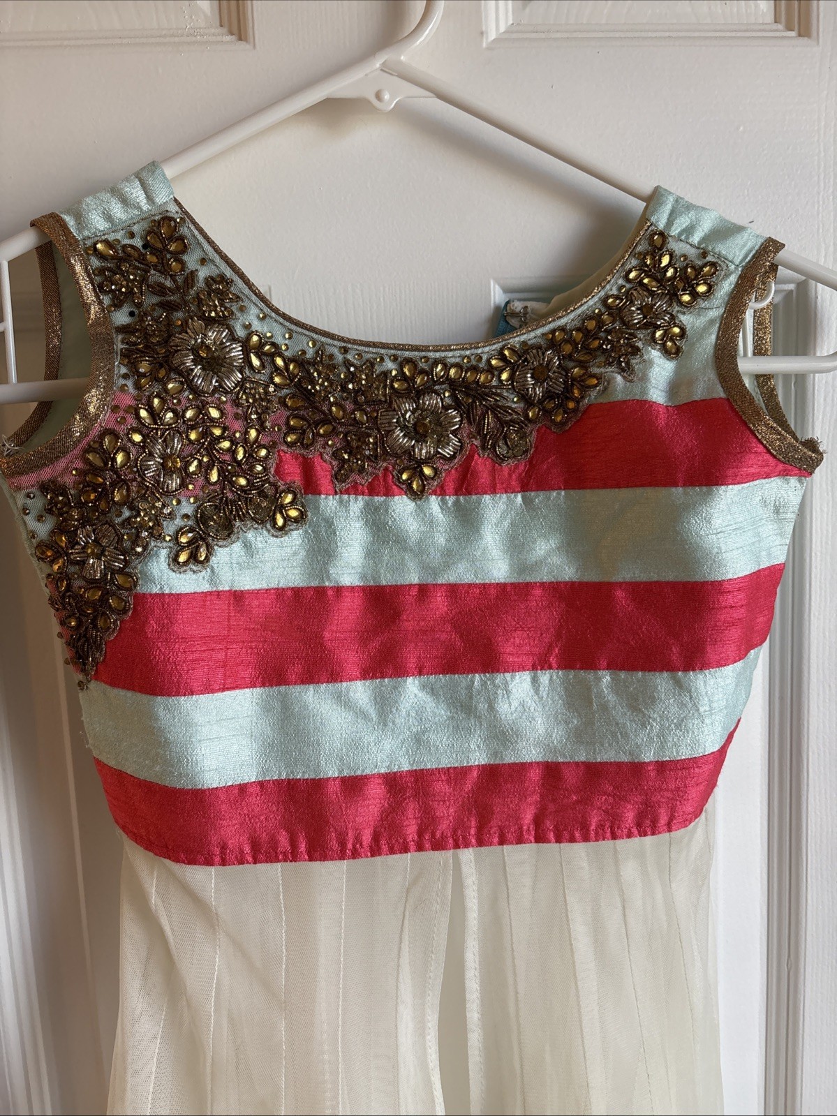 Girls Indian Dress Size 24 Age 6 Net dress With Beaded Detail