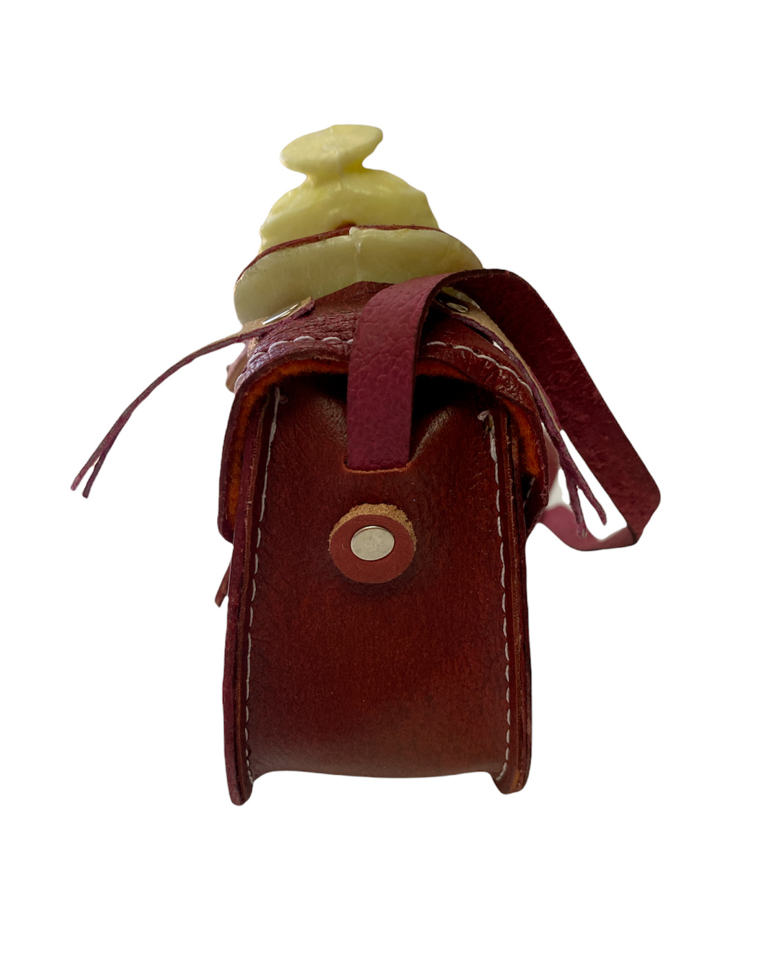 HAND TOOLED LEATHER SMALL SADDLE BAG , SADDLE BAG , CROSSBODY, 4″ X 5″ ,BURGUNDY