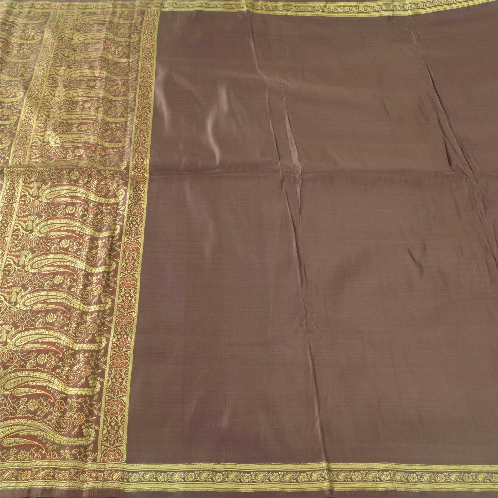 Sanskriti Vintage Lilac Soft Pure Silk Sarees Brocade/Banarasi Zari HandWoven 5Y