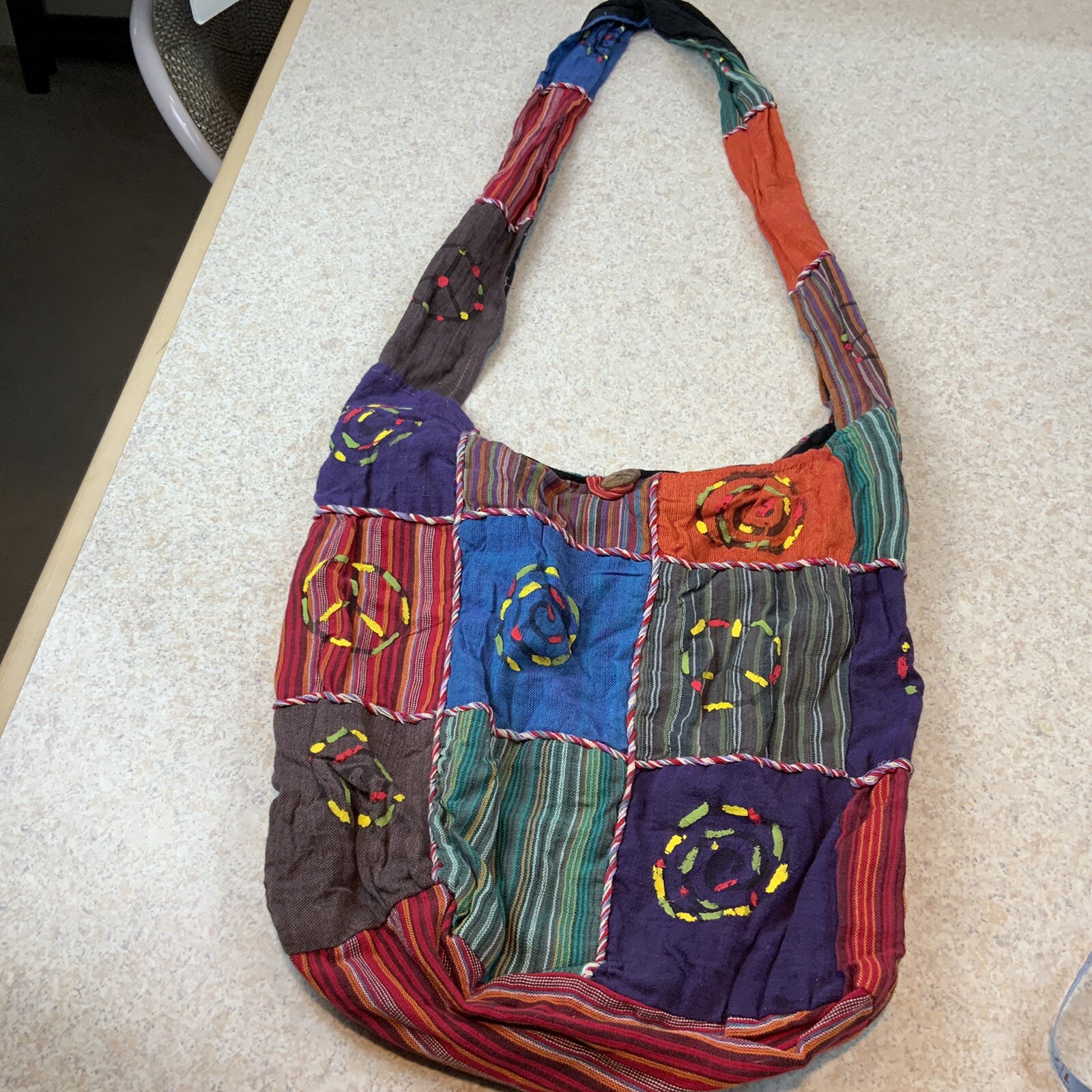 Nepal Cotton Handmade Needlework Hippie Sling Bag Crossbody Purse