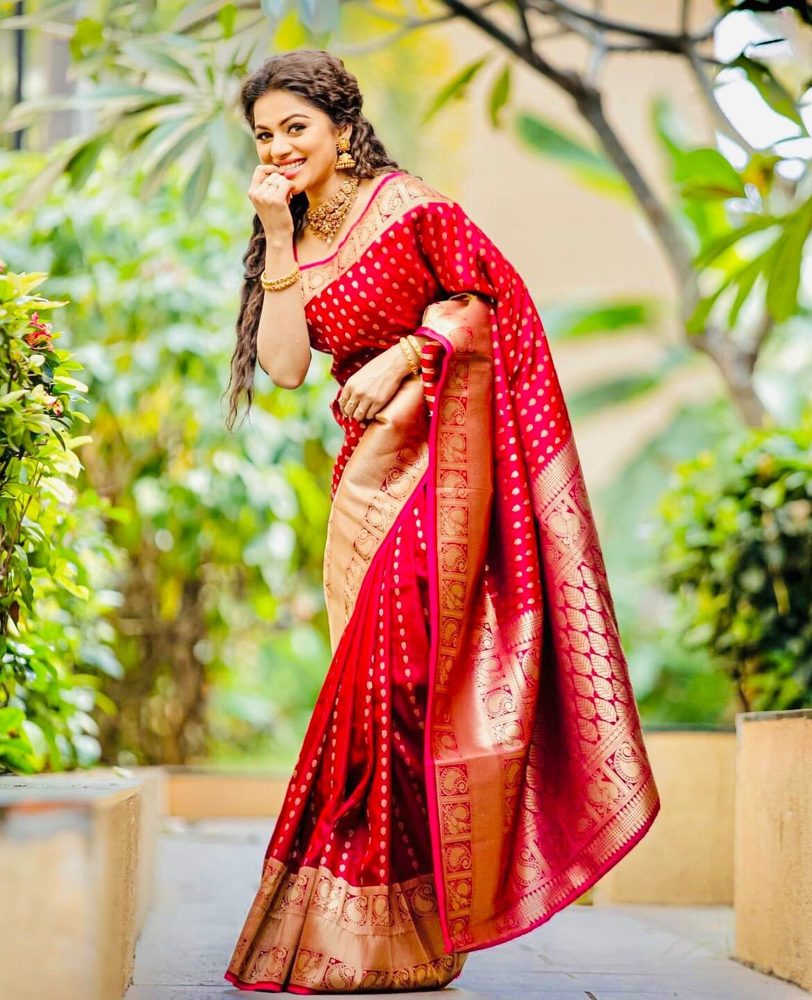 Pure Banarasi Copper Zari Weaving Work Saree Indian Party Wear Sari Wedding Wear