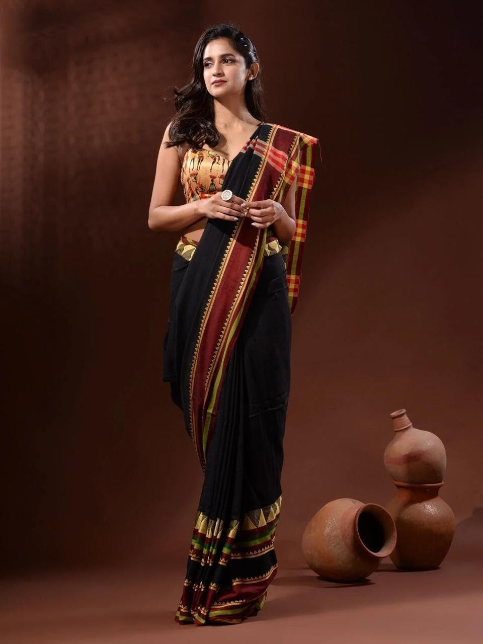 Narayanpet Handloom cotton saree (With Blouse Piece)