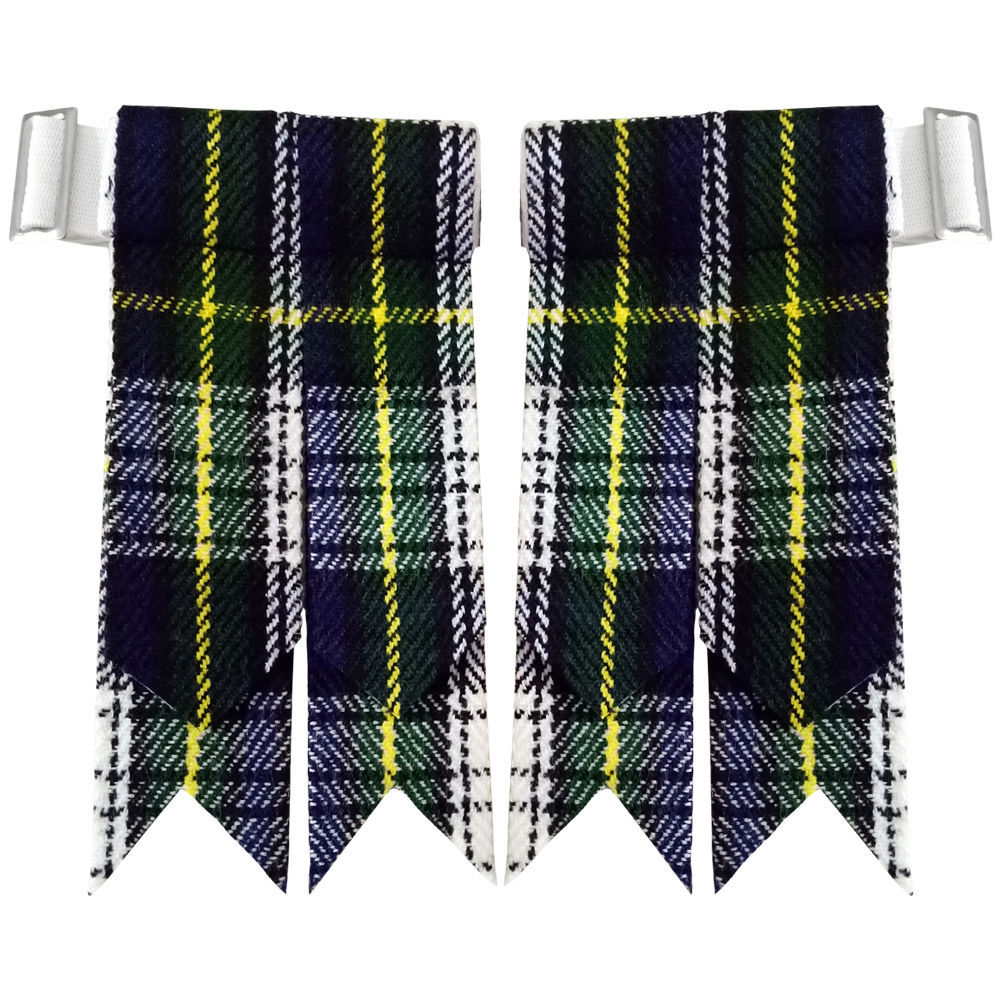 CC Dress Gordon Tartan Kilt Flashes with Heavy Buckle/Kilt Hose Sock Flashes