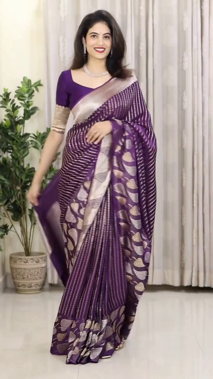 Fancy Sari Indian Designer Wedding Ready To Wear Bollywood Party Wear Saree Set
