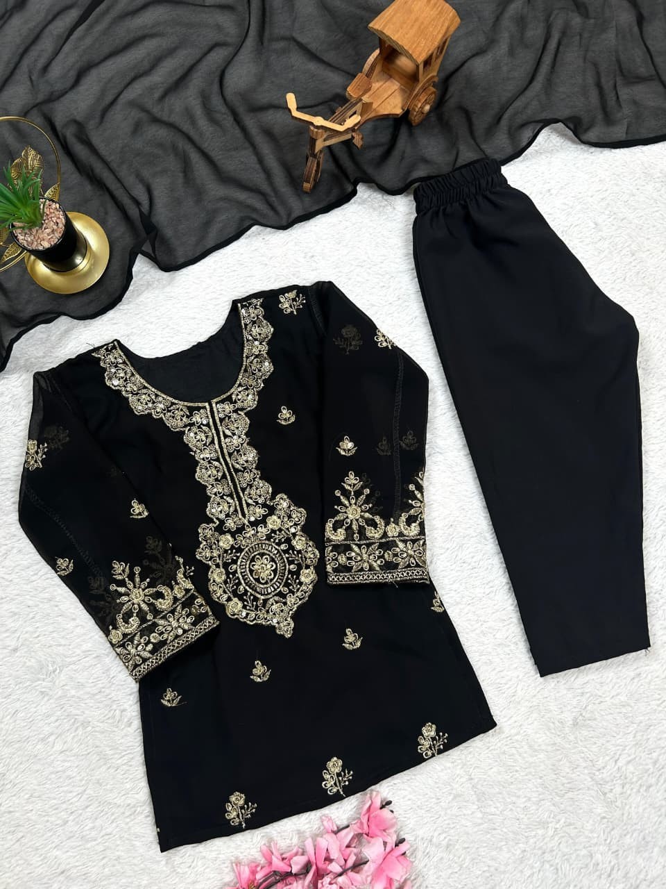 Readymade kids girlstop plazzo party wear eid indian girls designer dress