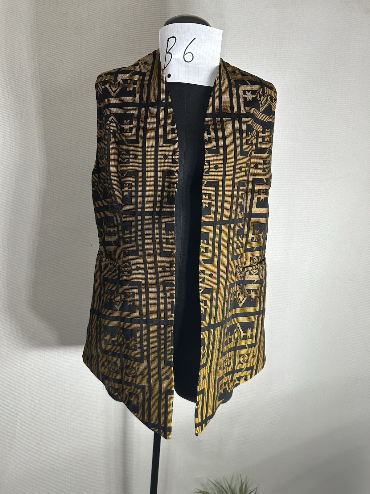 Massata Dashiki Vest XL Black Gold Cotton African Style for Men Women Senegal