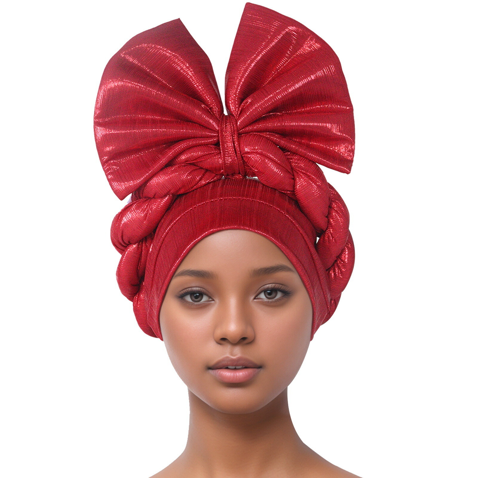 Auto Gele Headtie Head Cover Caps Women Bowknot Head Wrap Wedding Caps Headwear