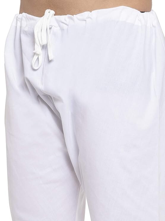 Men’s Cotton Solid Kurta With Drawstring Pyjama Set