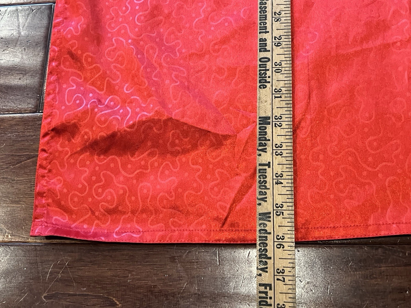 MEETU MAGIC Red Gold Embroidered One Size Muumuu Kaftan Pull Over Tunic Shirt