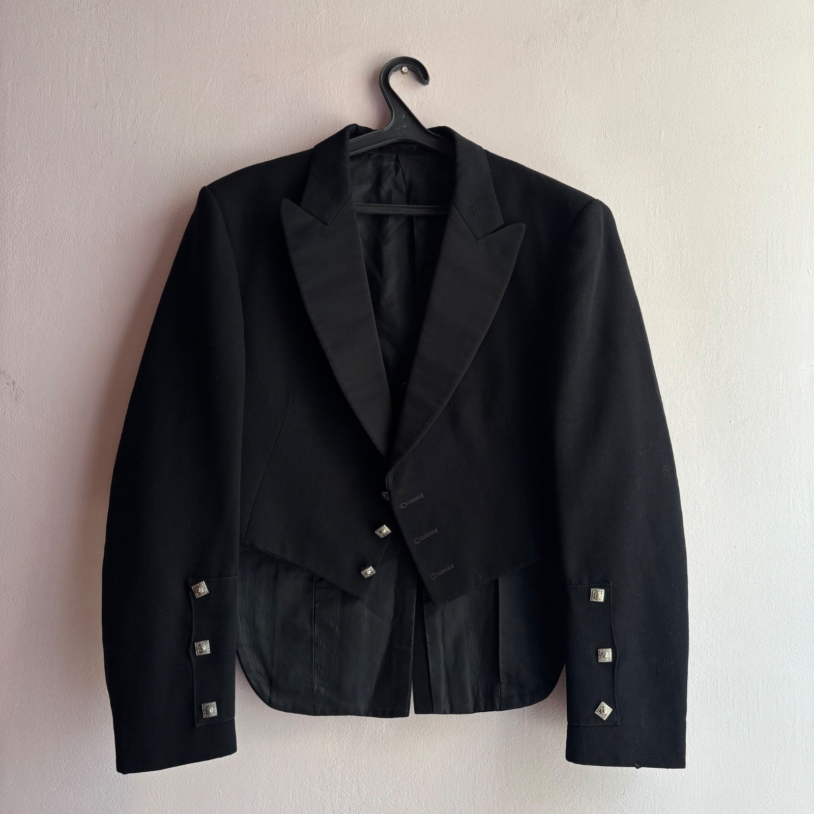 Vintage Kinloch Anderson Prince Charlie Kilt Jacket Pure Wool Cropped Goth 43R