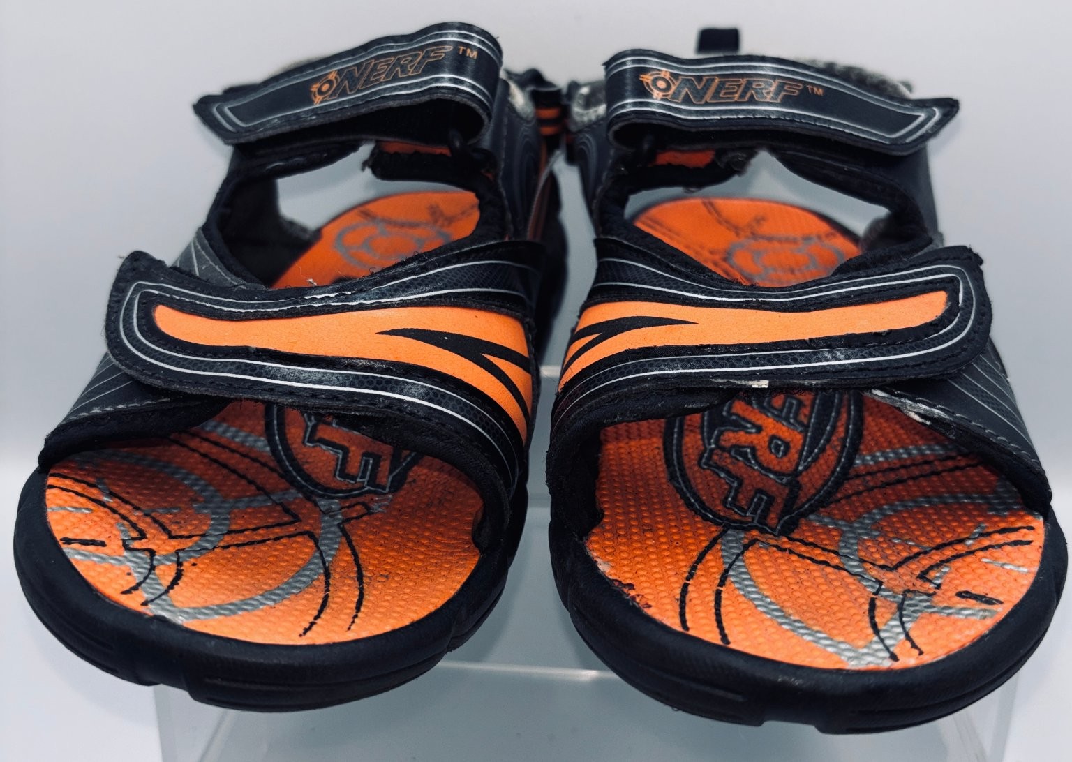 NERF Boys Sandals Size 6 Black Orange Water Shoes Active