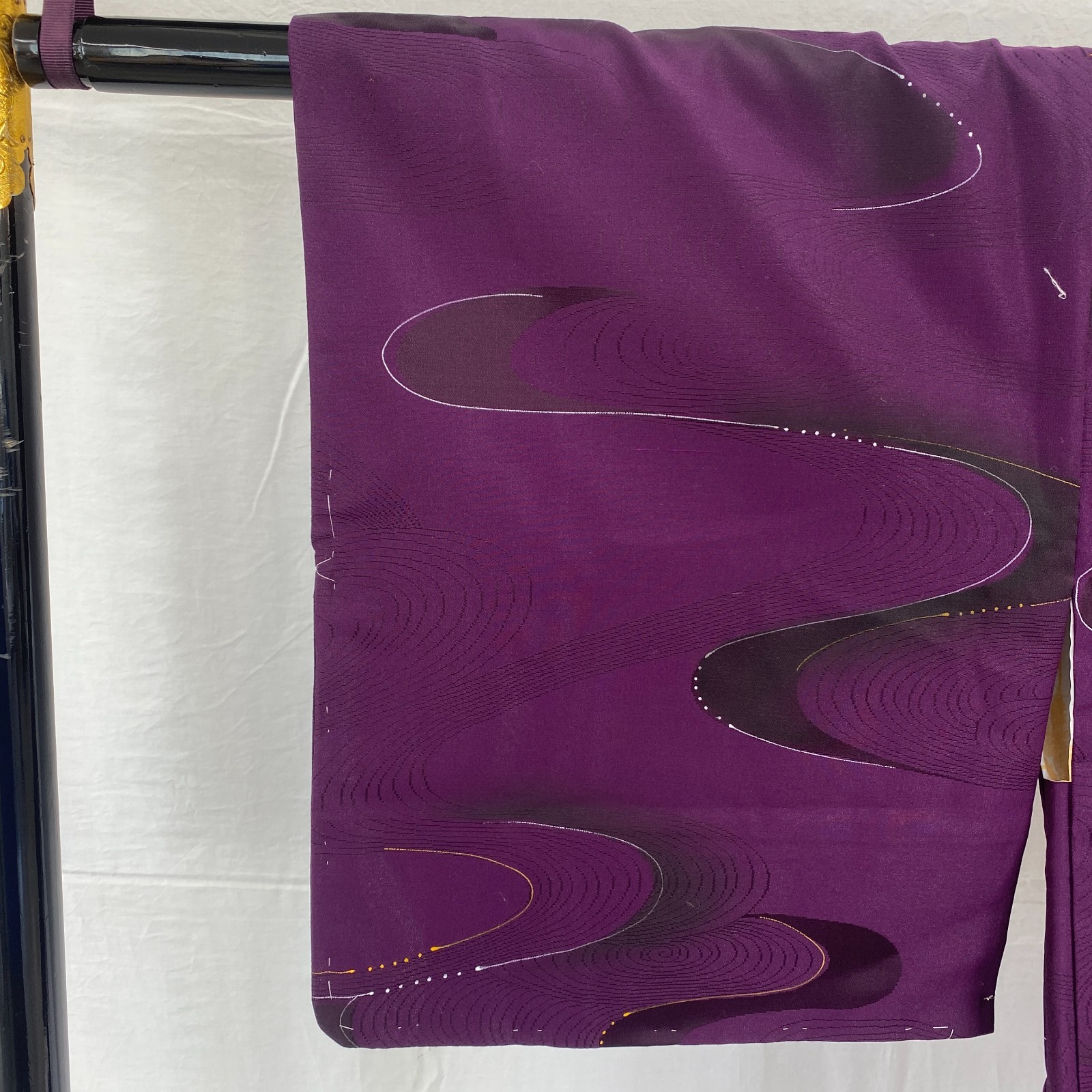 Japanese Vintage Kimono Haori Jacket Polyester Purple Traditional Authentic 30in