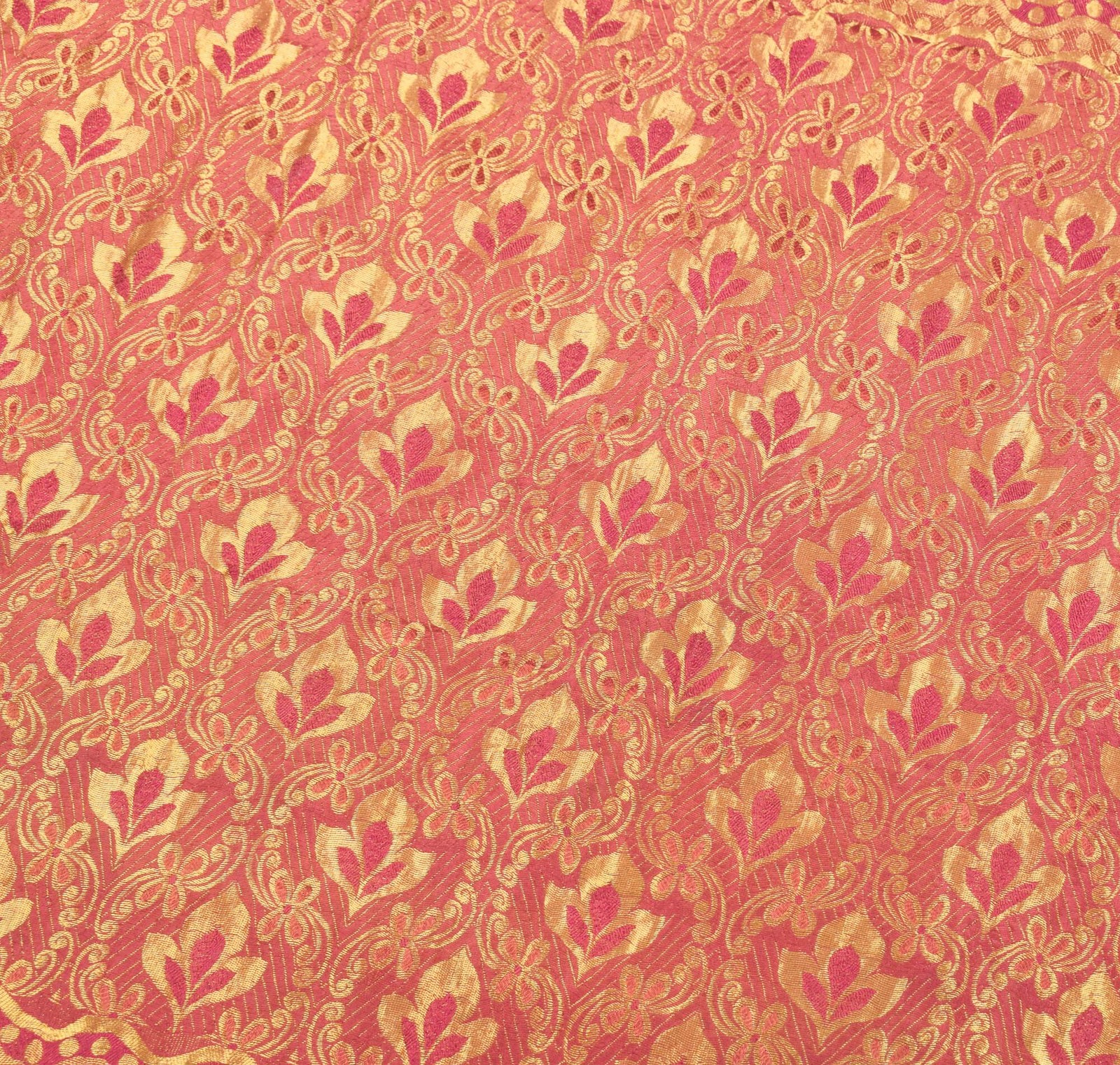 Sushila Vintage Pure Kanjivaram Silk Saree Woven Gold Zari Wine Sari Fabric