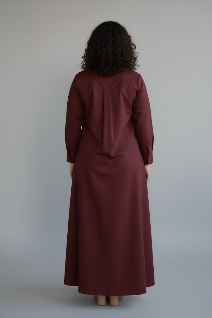 Versatile Full-Sleeve Glazed Cotton Maxi Dress | Modest Day Wear