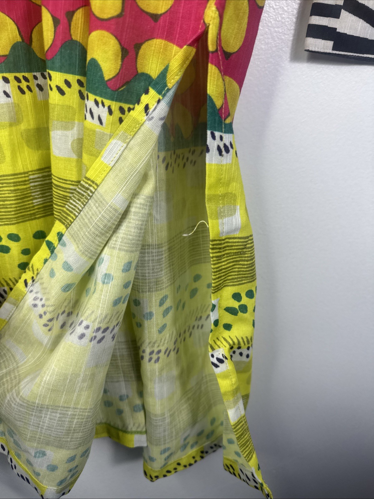 Khilkariyane Kurta Girls 12-13 Lemon Print Cotton Slub Lightweight NEW WITH TAG