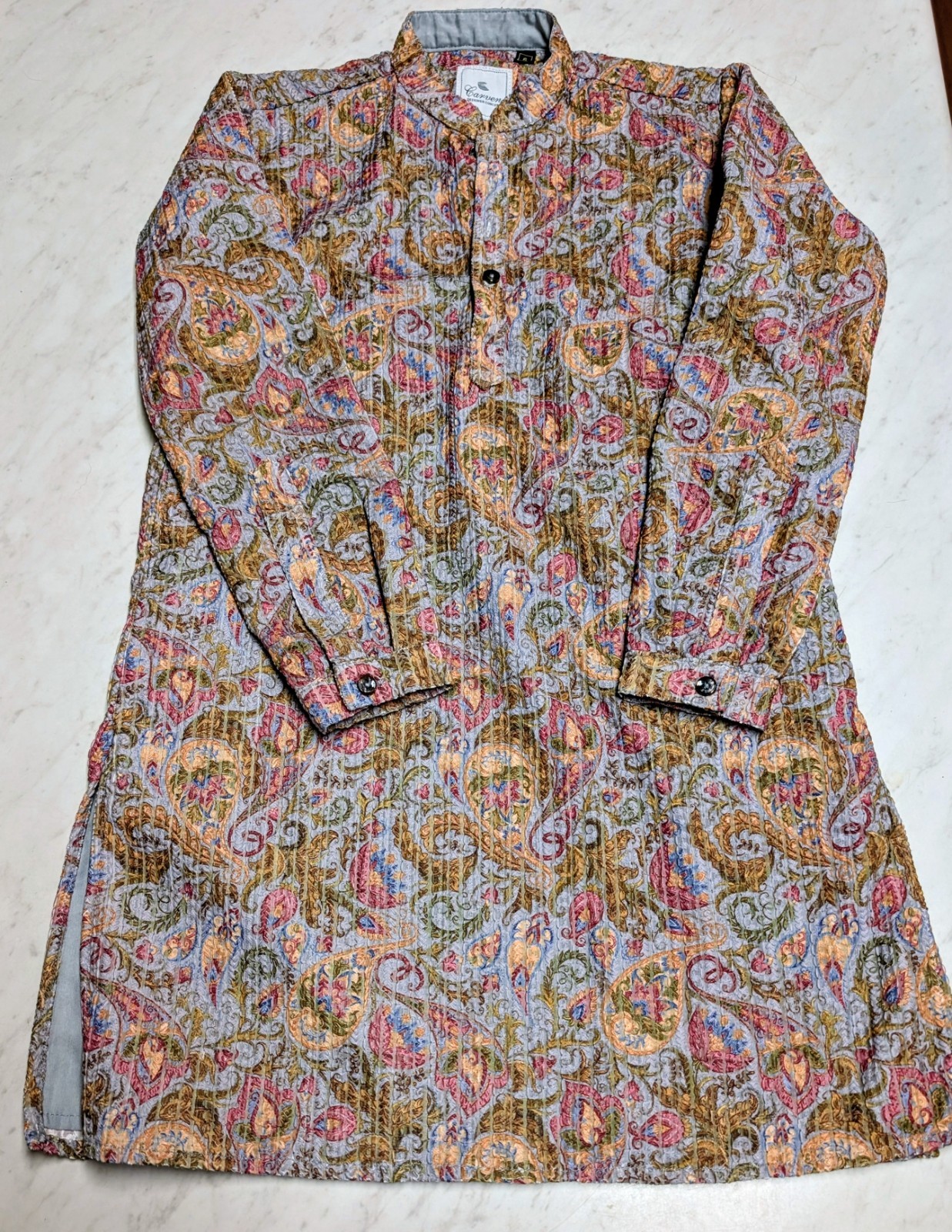 Carven Junior Designer Concept Boys Kurta India Textured Paisley Print Size EU 6