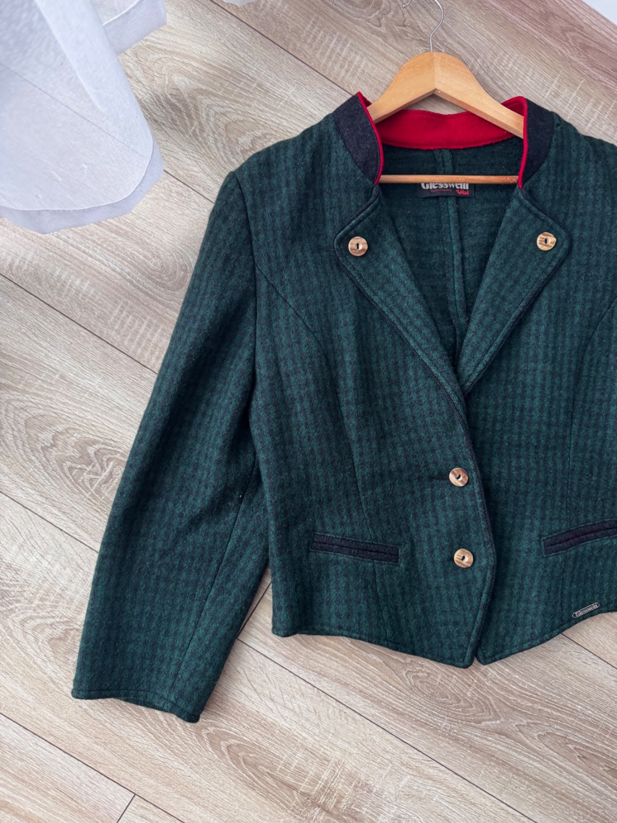 Vintage Giesswein Austrian Dirndl Trachten Original Oktoberfest Green Blazer
