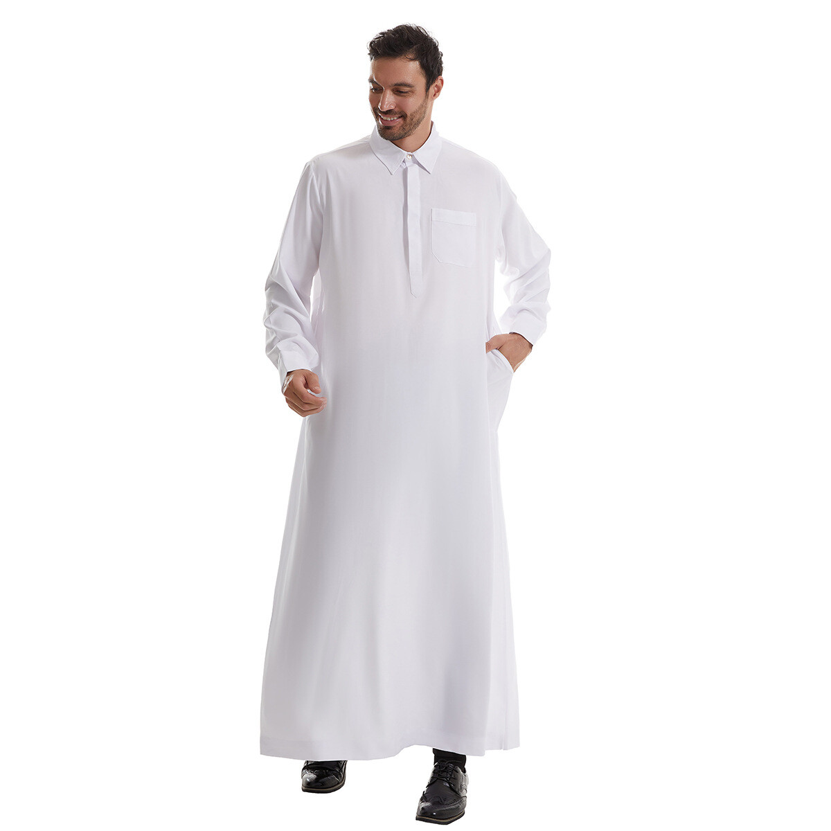 Islamic Men Long Robe Dishdash Thobe Saudi Jubba Kaftan Dubai Arabic Abaya Dress