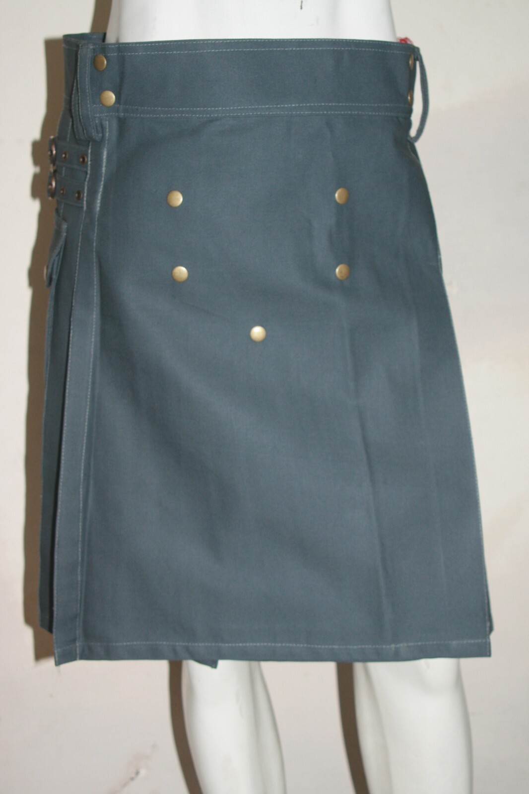 Men’s Scottish Utility Kilt Grey Cotton Cargo Pockets Skirt Highland kilt