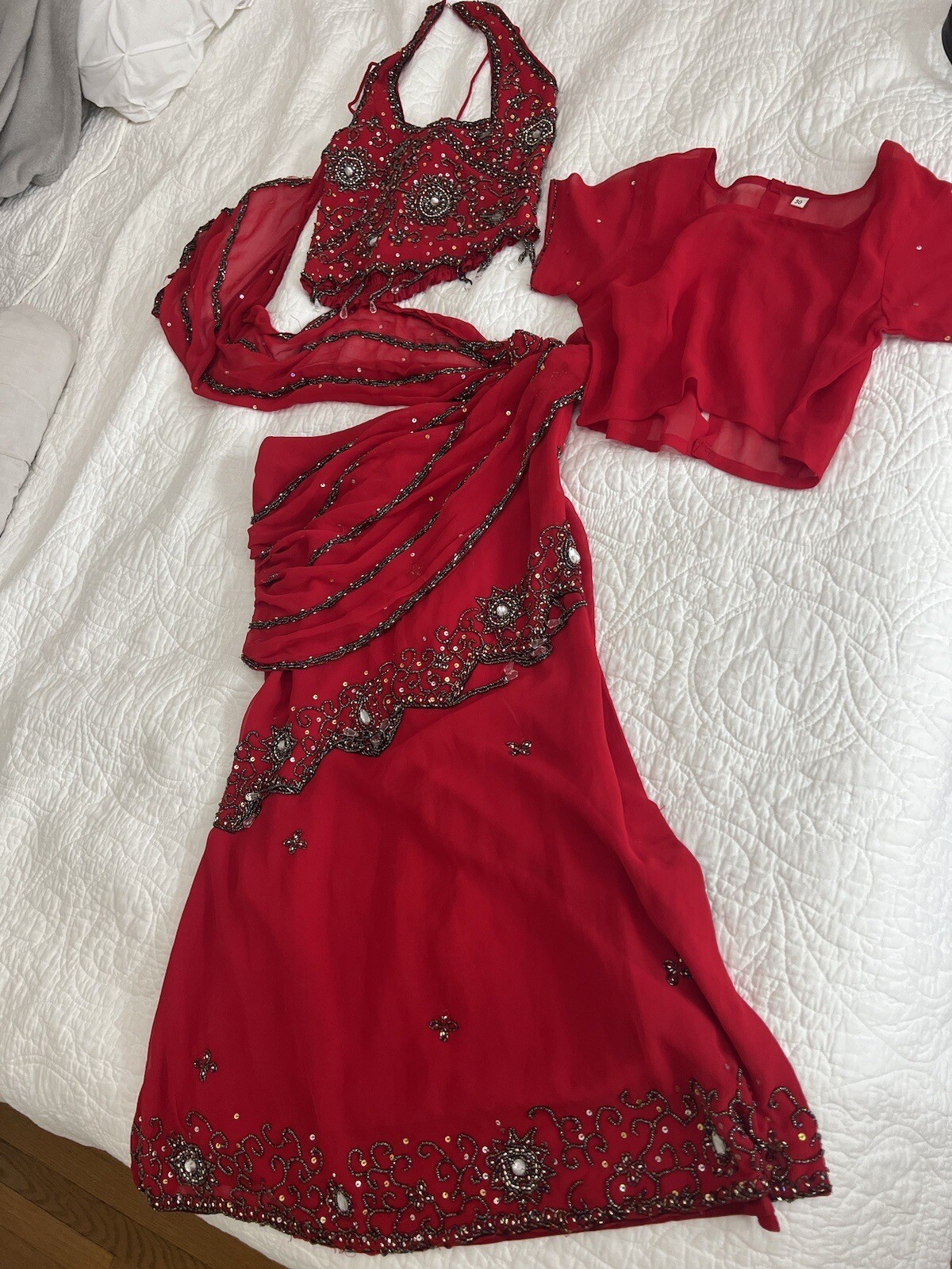 Two INDIAN CHILD DRESS PARTY,MARRIAGE /OCCASSION DRESS EMBROIDERY. Size 32/28&30