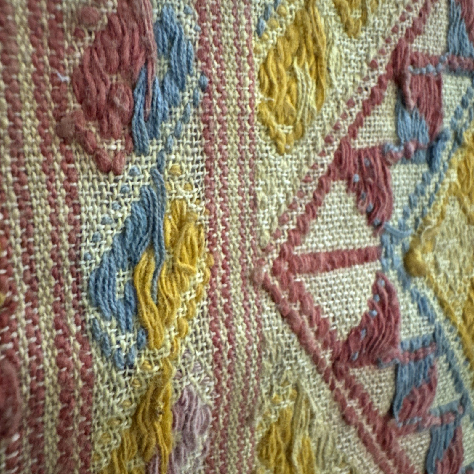 Vintage Laotian Laos hand woven Shawl Scarf 40” X 19.25”