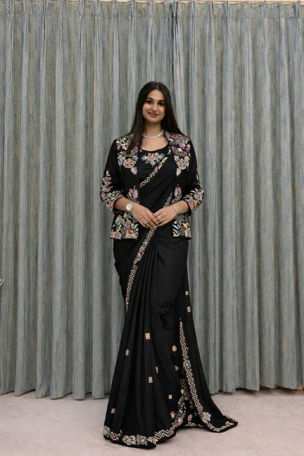 Ready-to-Wear Designer Saree for Adults Bollywood Party and Indian Pakistani Wed