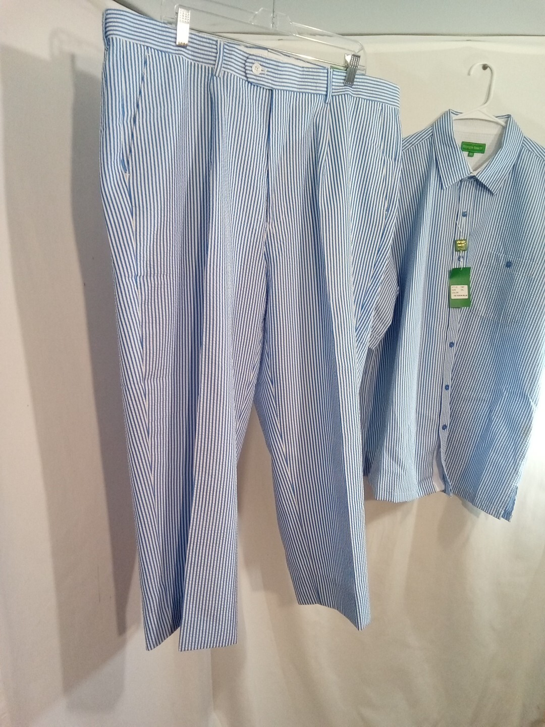 Mens Giorgio Inserti Stripe 2pc Walking Leisure Suit Blue/White..NWT
