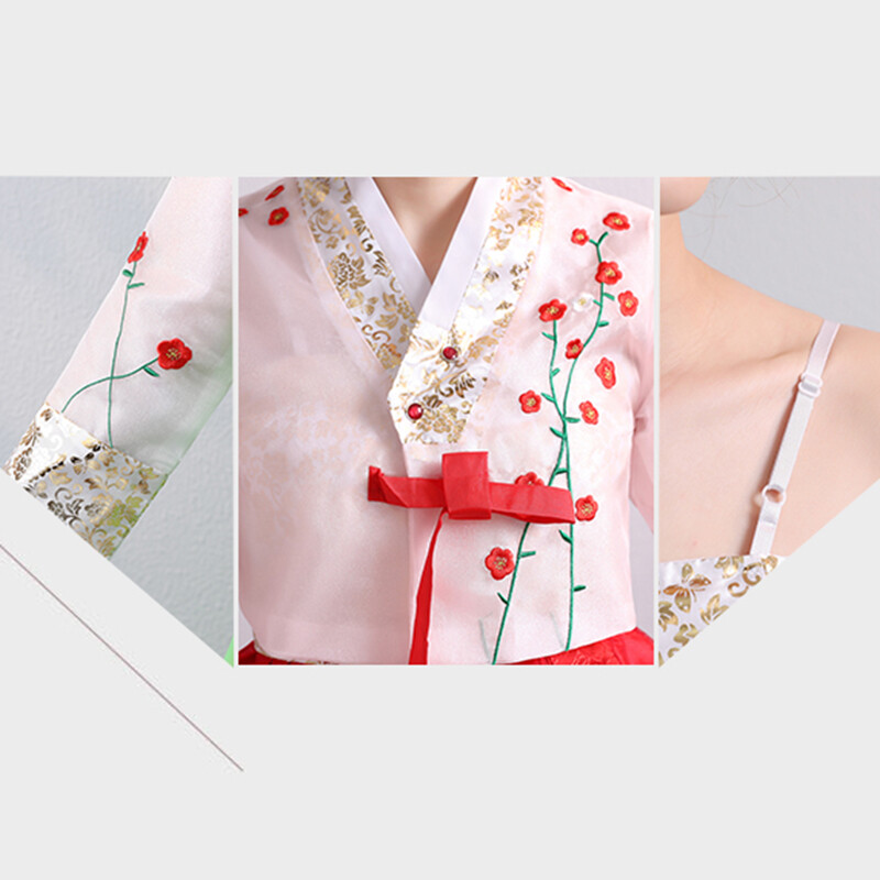 Korean Traditional Costume Women Hanbok Dress Set Performance Dance Clothing.