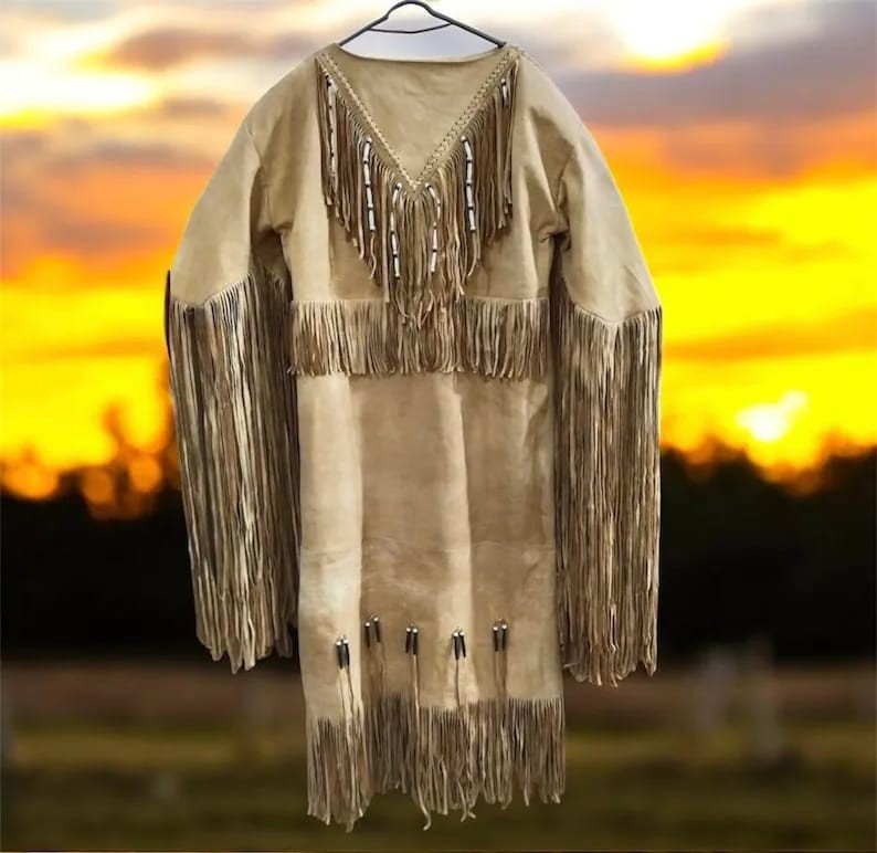 Handmade Native Leather Fringe Dress | Tribal Powwow Regalia Costume