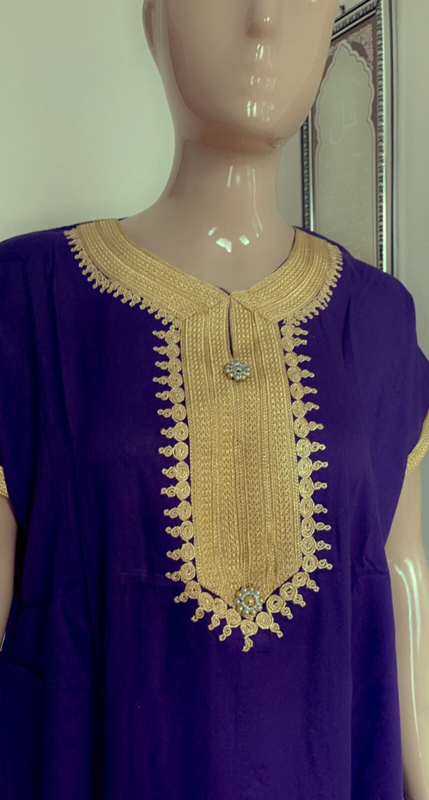 Moroccan soft Kaftan Caftan Beach Cover Up Summer Dress Casual Linen Purple