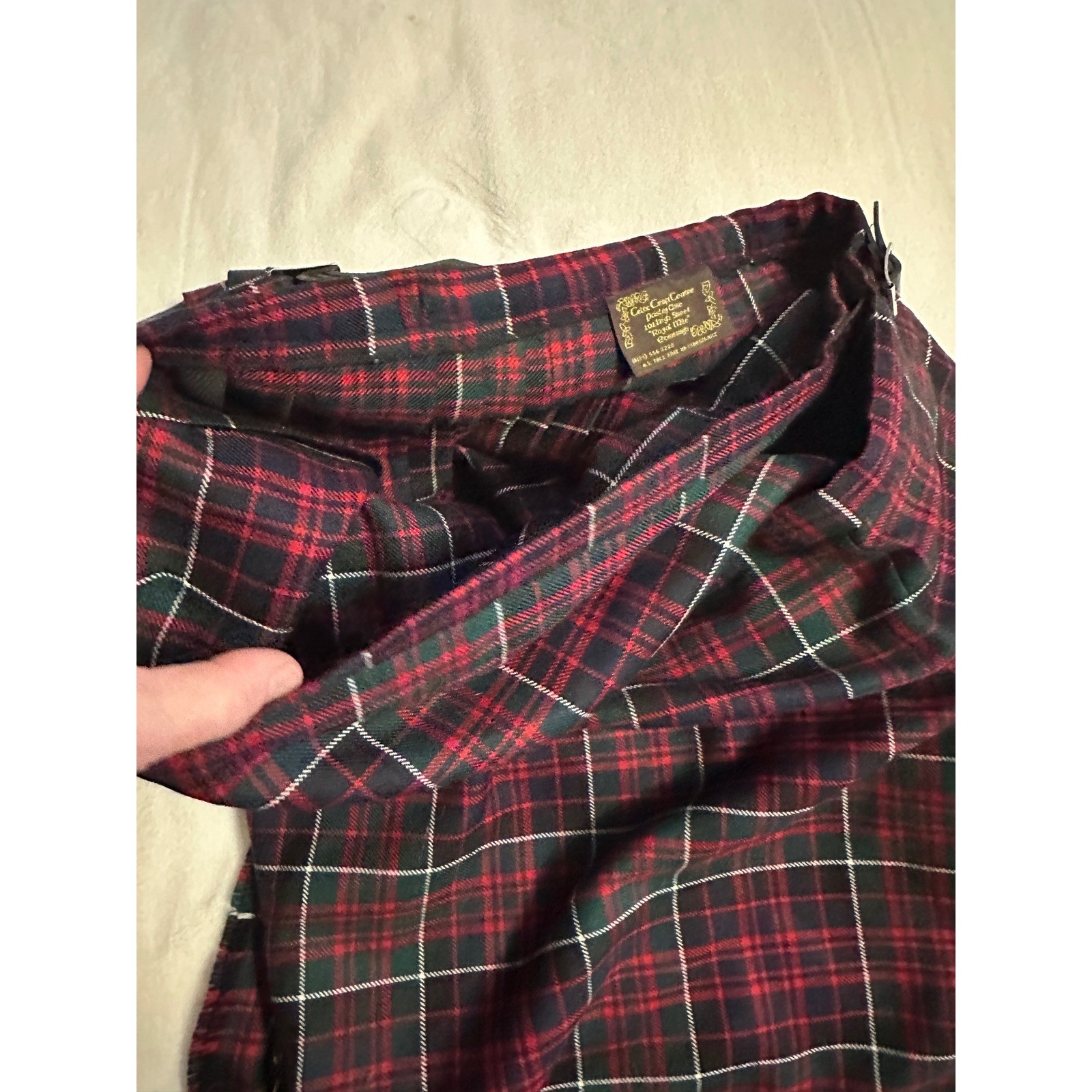 Celtic Craft Centre Scottish Wool Kilt Set Belt Scarf Garter Flashes Outlander