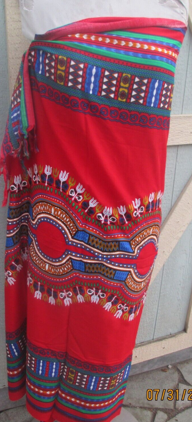 Women Boho AfricanDashiki Print Summer Bech Wrap Sarong 43 Allover Ocean