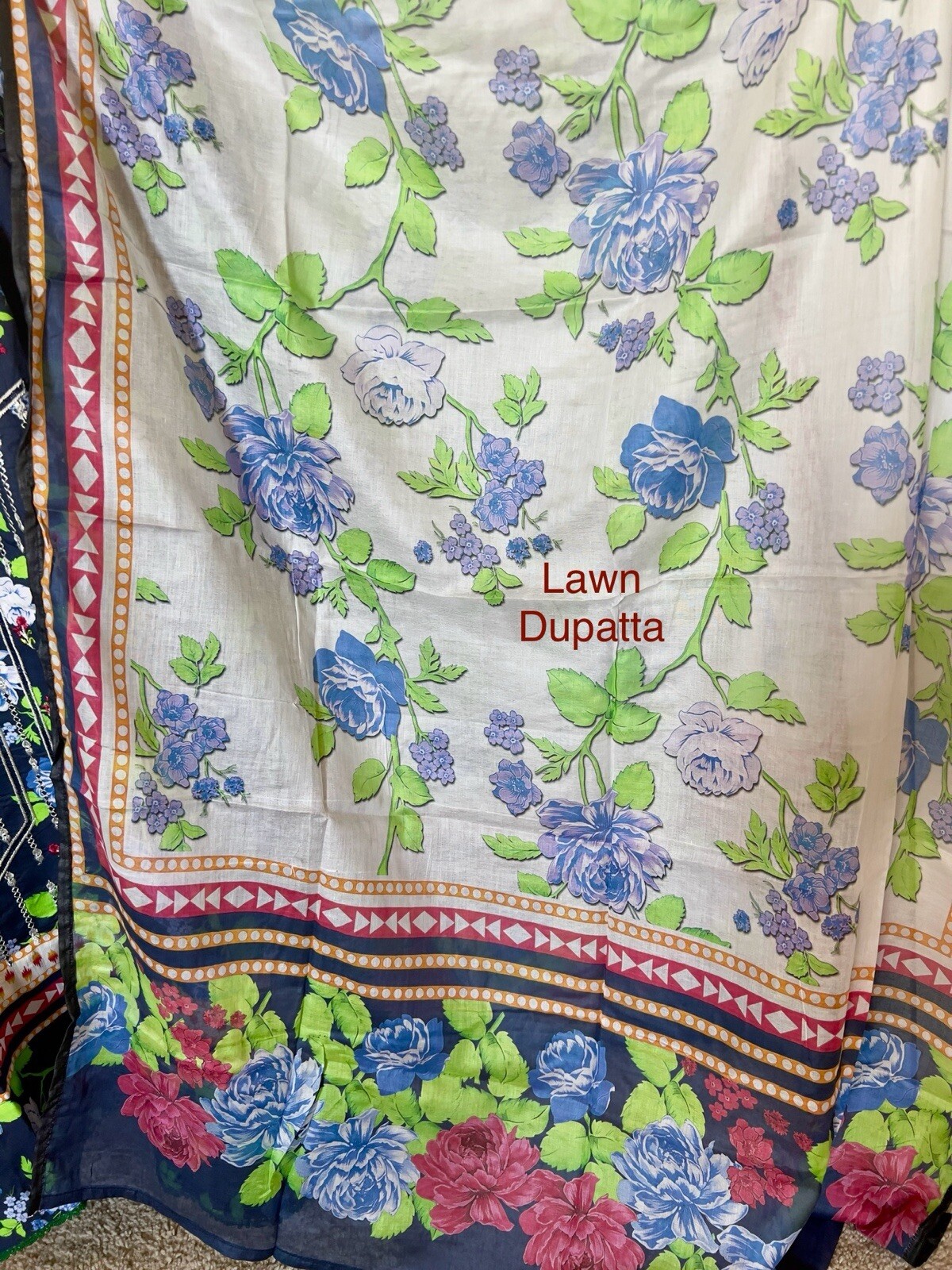 Large Size 42 LAWN 3pc Shalwar Kameez Stitched Embroidered Suit Pakistani Indian