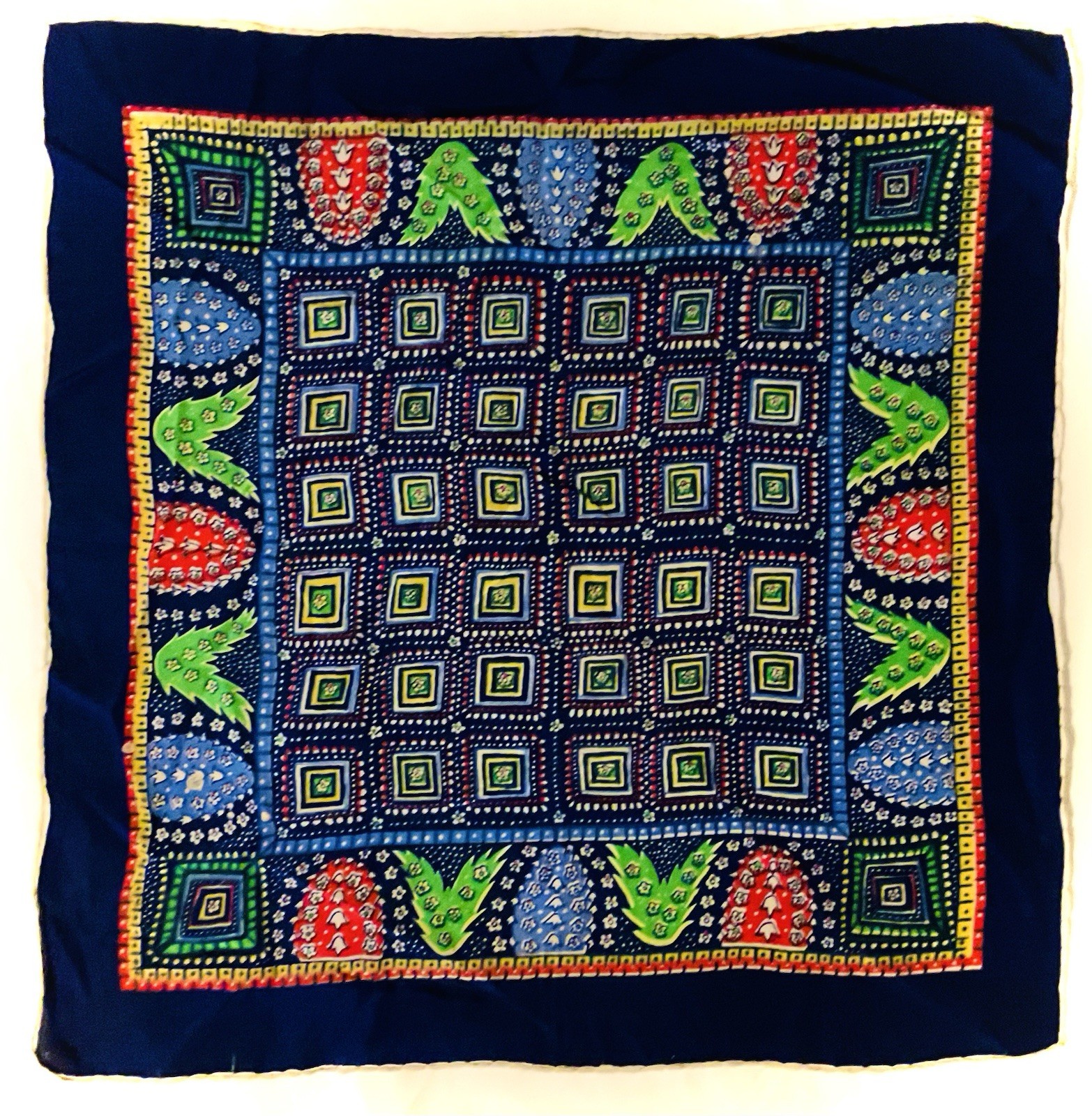 Hokokai style Indonesian Batik Style Cloth In Vibrant Colors