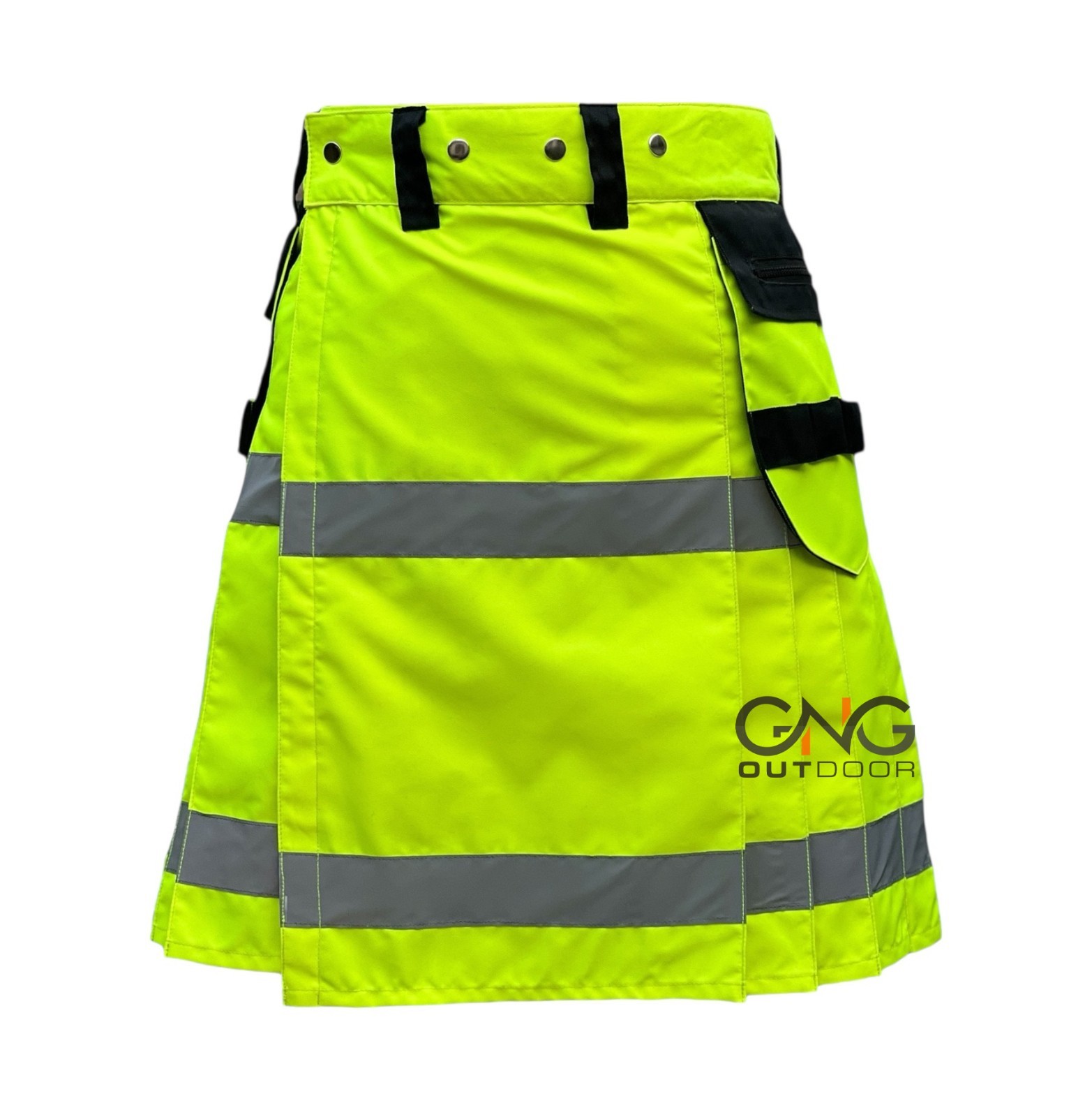 Men’s Neon Green Firefighter Kilt Reflector Tape Utility Kilt Sizes 28″ to 62″