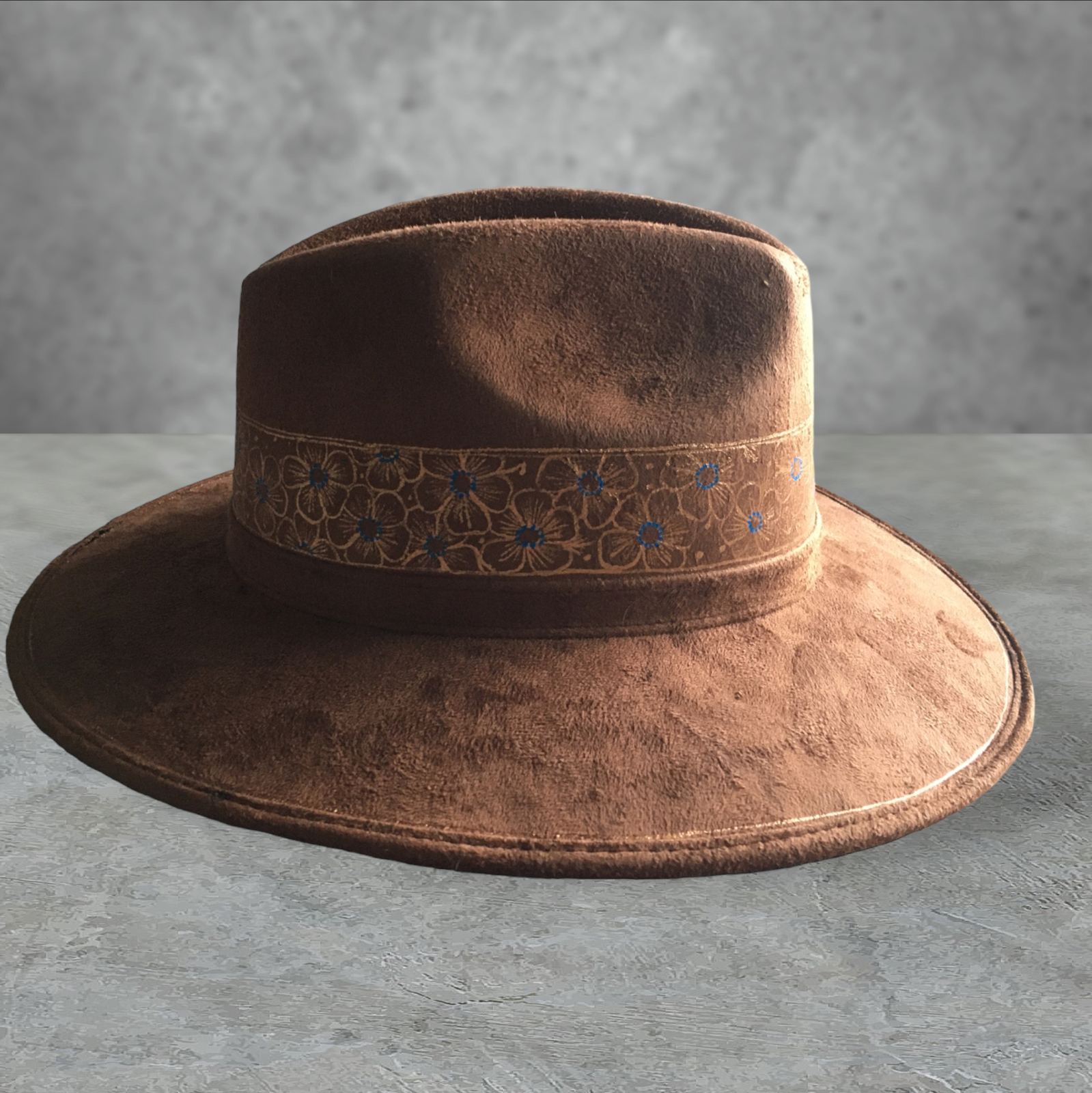 Handmade Mexican Mexican Sombrero Hat – Hand Painted Faux Suede – Artesanal