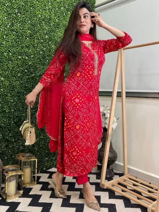 Party Wear Women Rayon Kurta Pant Dupatta Set Indian Pakistani Salwar Kameez