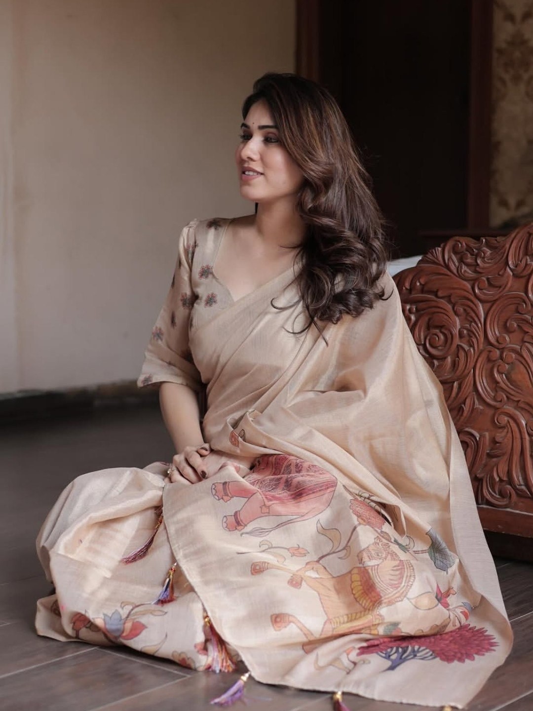 Designer Handloom Linen Tissue Silk Saree 6.30 M with Matching Blouse Soft sari