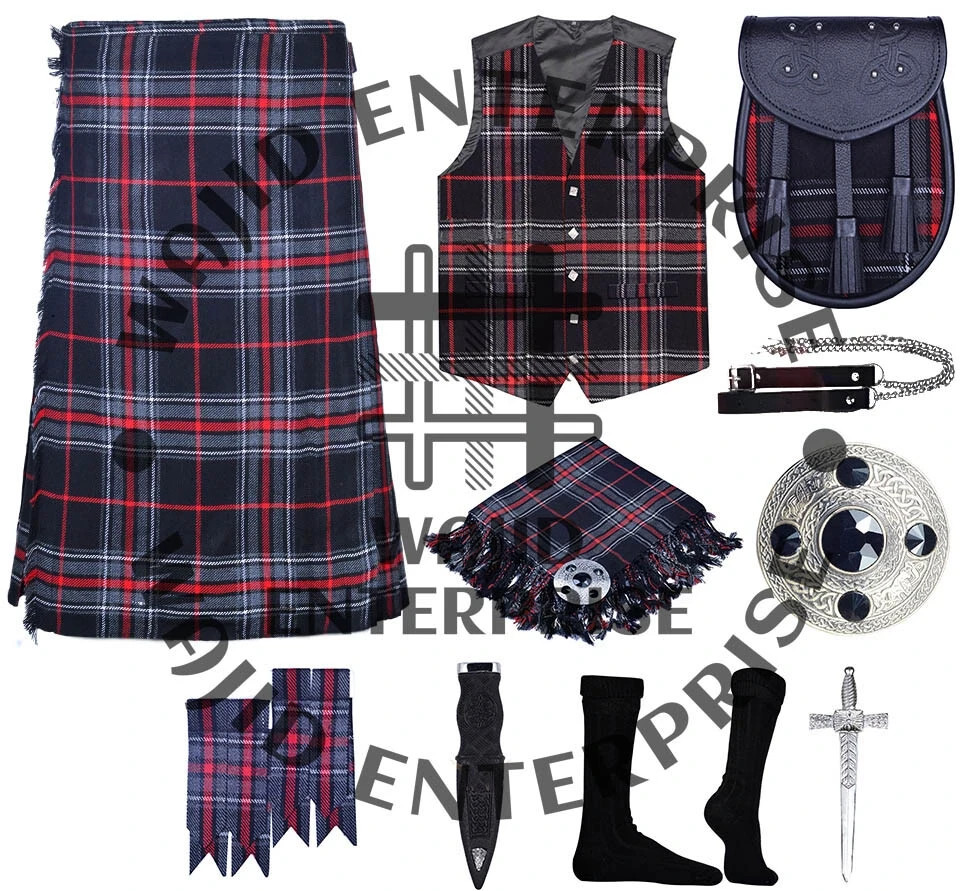 Scottish traditional Handmade 8 yard 13Oz Tartan kilt Men’s kilt & Accessories