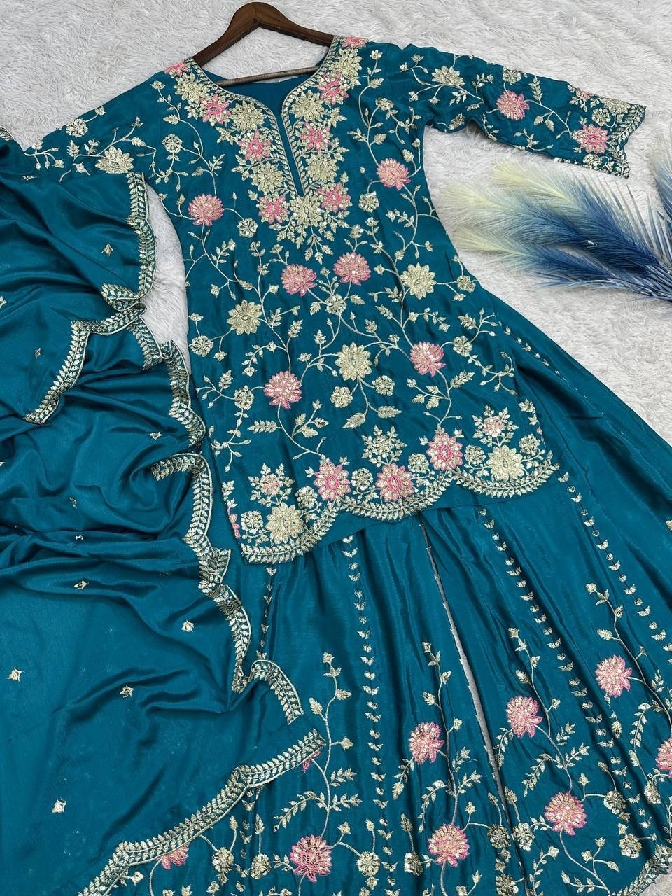 Designer Indian Pakistani kurti plazzo Bollywood Dress Party Wear Suit wedding