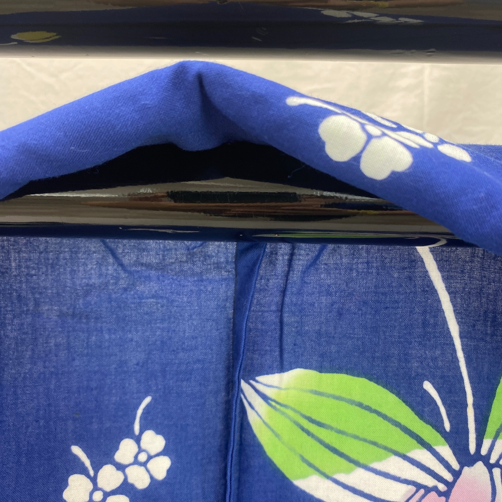 Japanese Vintage Kimono Yukata Cotton Blue No Lining Traditional Length 60 in