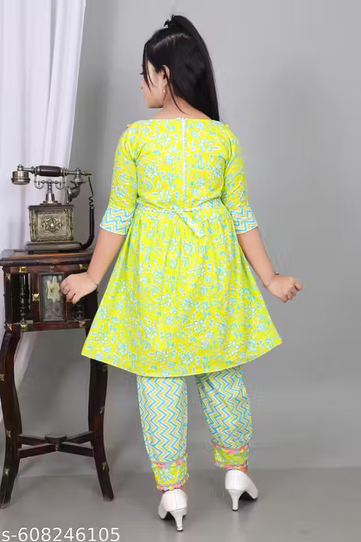 Stylish Printed Kurti & Pant Set for Girls | Comfortable Daily & Party Wear Suit