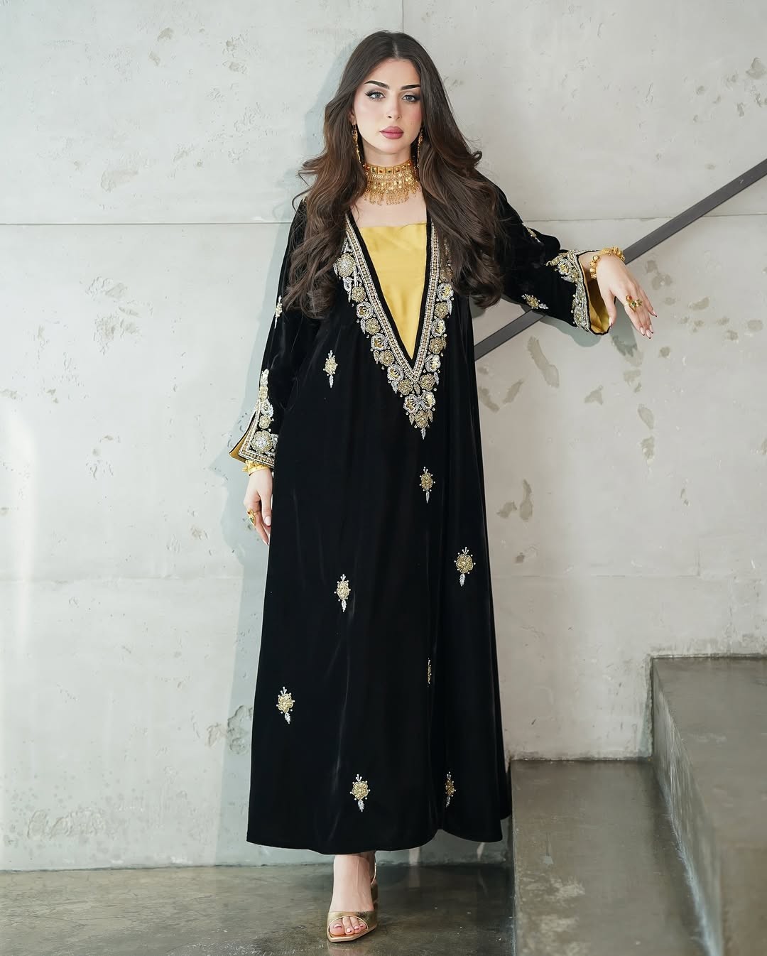 Prayer Muslim Long Sleeves Velvet Caftan Kaftan Abaya jalabiya hijab farasaha