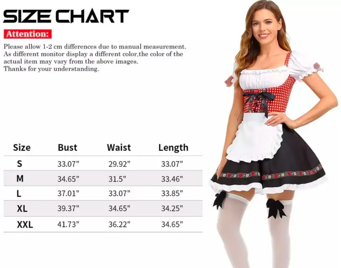 Oktoberfest 2 Piece Dirndl Dress Costume German Beerfest Size M **FREE SHIPPING*