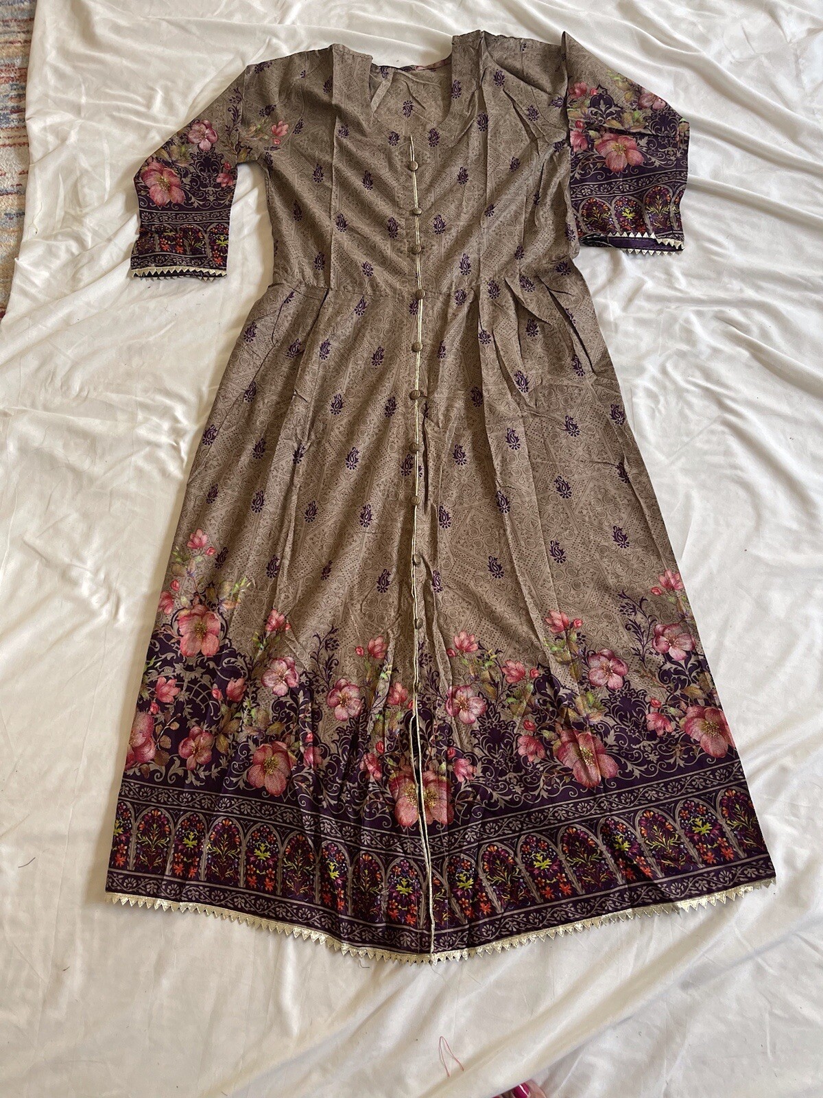 Pakistani Indian Trendy Designer Long Kurta Maxi Lawn Cotton Small