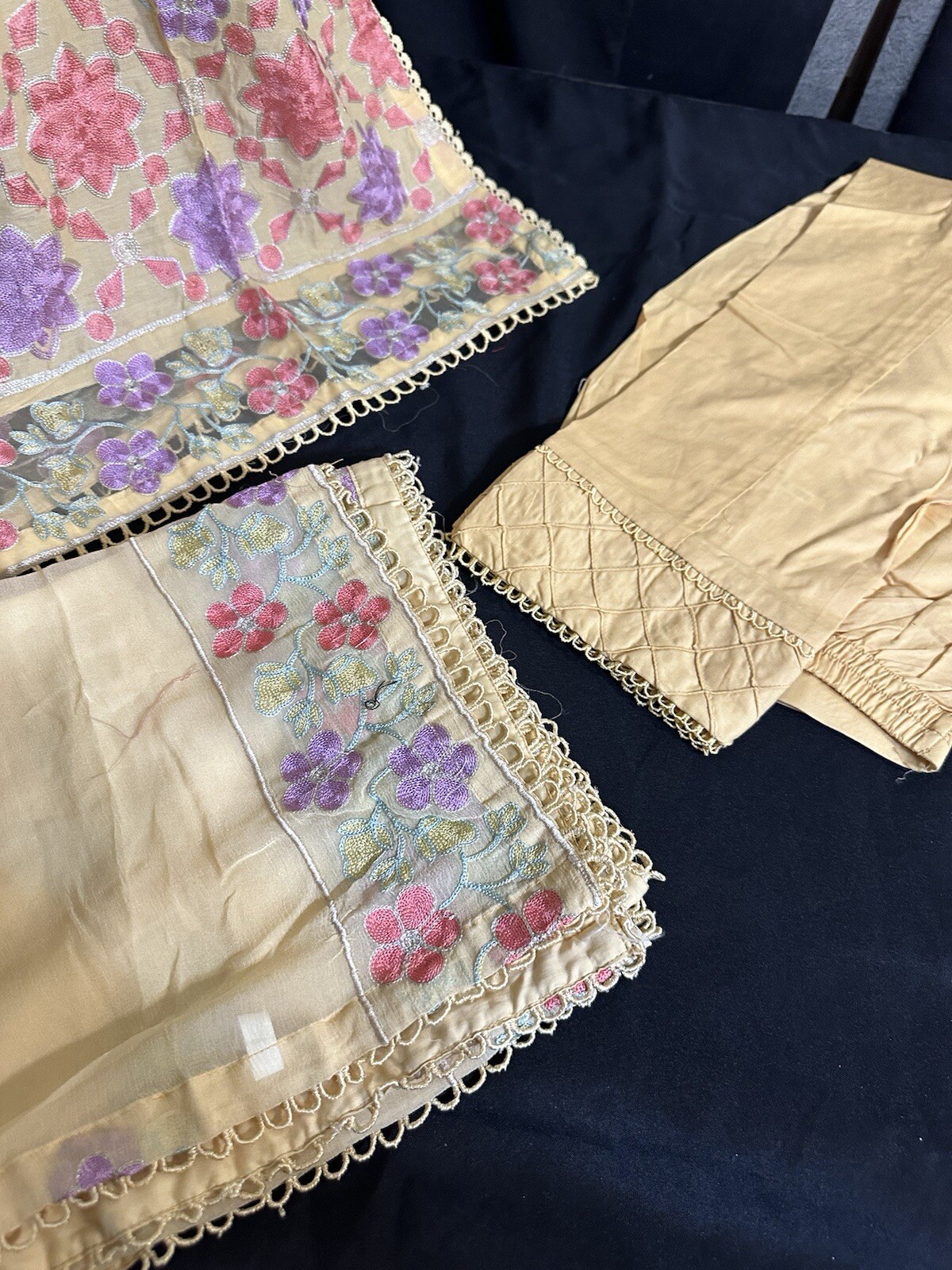 ⭐️Premium BRAND ADAN LIBAS- Beautiful EMB COTTON ,Suit .3 pc , Medium- $45