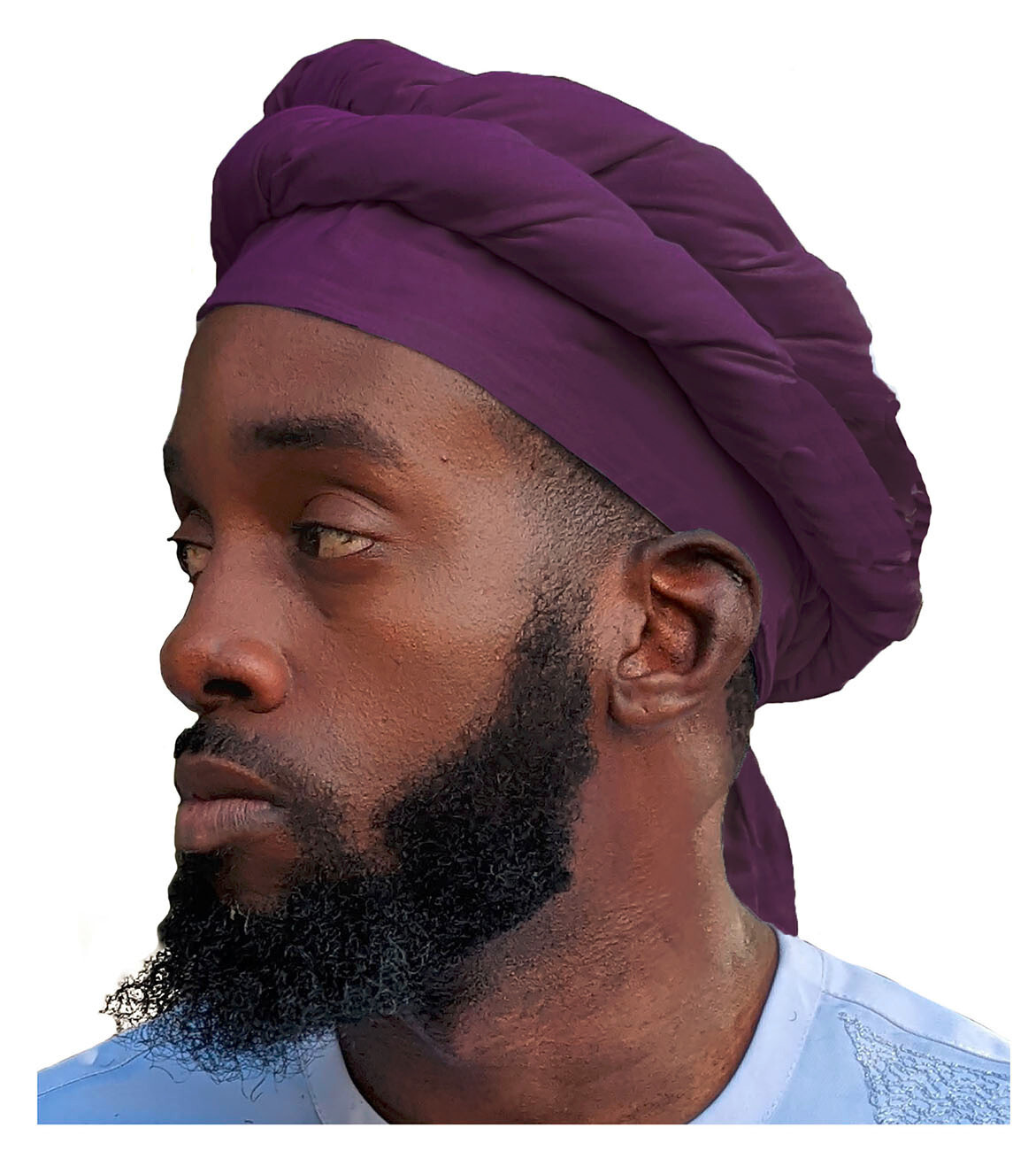 Purple African pre-tied Turban for Men